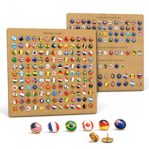 Tofficu 291 Punaises Drapeaux Monde, Épingles Carte Monde Voyage Décoration | Marquez Vos Voyages Avec Des Drapeaux Colorés, Punaises Métal Pour Carte Du Monde, Bureau, Salle De Classe Et Projet Éducatif