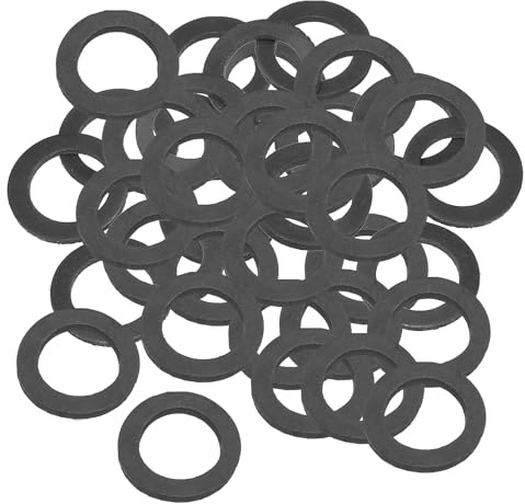 PATIKIL 60pz Rondelle Piatte in Gomma M16, Rondella Piatta 16mm ID x 24mm OD x 2mm Spessore Anello Tenuta Separatore Guarnizione per Tubo Rubinetto Tubo Acqua Bullone Fissaggio, Nero