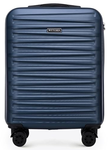 WITTCHEN Skyspeed Line Kabinenkoffer Kleines Kabinengepäck ABS Hartschalenkoffer Reisekoffer Rollkoffer Kleiner Koffer Trolley Kombinationsschloss Teleskopgriff Marineblau Lufthansa/Eurowings/Ryanair