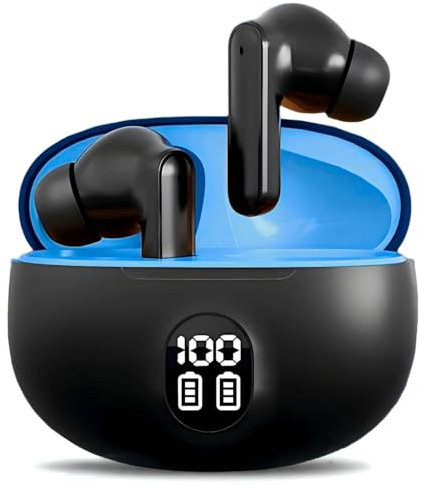 Générique Ecouteurs Bluetooth sans Fil, Écouteurs sans Fil Bluetooth 5.3, 4 Micro ENC Anti Bruit, Basses Puissantes, 48H de Lecture, étanchéité IPX7, Oreillette pour iOS Android (Bleu)