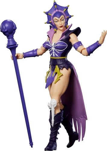 Masters of the Universe Origins 200X Evil-Lyn actionfigur | 14 cm skala, MOTU-skurk från 1980-talets tv, detaljerad design och trollstavstillbehör, JHJ95