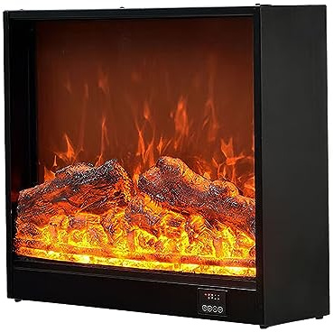 Insert de cheminée électrique, cheminée décorative, sans chauffage, effet de flamme réaliste 3D, télécommande (taille : 60 x 18 x 60 cm)