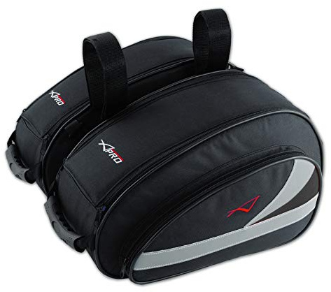 A-Pro Borse Coppia Laterali Tessuto Cordura Universali Moto Sportiva Naked Nero