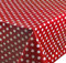 Wachstuch Tischdecke Abwaschbar Eckig 140 x 240 cm Punkte Rot