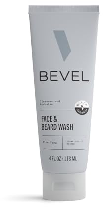 Bevel Face & Beard Wash For Men With Witch Hazel & Aloe Vera Cleansing Mens Face Wash That Hydrates and Brightens Skin and Softens Beard, 4 FL Oz
