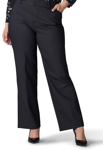 Lee Women's Plus Size Ultra Lux Comfort with Flex Motion Trouser Pant Black 20W Medium, 20