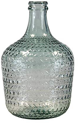 Garrafa Damajuana Relieve 12L Vidrio Reciclado (Transparente)