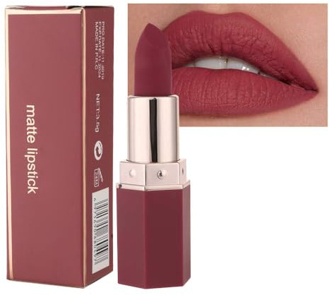 GL-Turelifes Lápiz labial mate Lápices labiales rojos aterciopelados Impermeable Suavizado de larga duración Taza antiadherente Lápices labiales de colores atractivos (# 05 Umber)