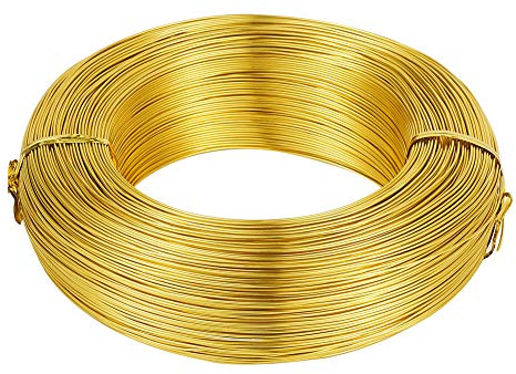 Cheriswelry Aluminiumtråd, 20 Gauge, böjbar metallhantverkstråd, guld för smyckestillverkning, dockor, skelett, gör-det-själv-hantverk
