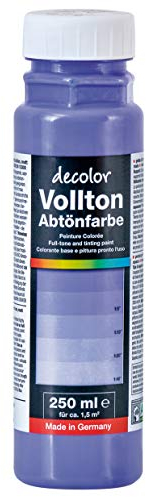 decotric Decolor Bunte Abtönfarbe Flieder - 250 ml I Dispersionsfarbe für dekorative Anstriche und wasserbasierten Materialien I Hohe Farbkraft & Ergiebigkeit
