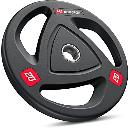 Hop-Sport 20 kg Profi Studio Gusseisen Olympia Hantelscheibe 50mm gummiert Guss Gewichte Hantel Set 50/51 mm Bohrung 1x20 kg