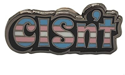 Cisn't Trans Pin | HBTQ stolthet i transsexuell pride flagga färger | Trans emaljstift, liten, emalj zink, ingen ädelsten, Small, emalj zink, Ingen ädelsten