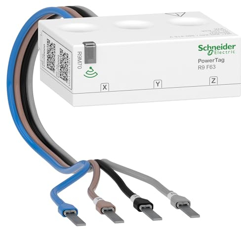 Schneider Electric R9M70 PowerTag Resi9 F63 3P+N Flexkabel, Anschluss an Wiser-Hub, Schutzschalter – Made in Germany