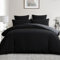 Aisbo Double Size Duvet Cover Set - Oeko-TEX 3Pcs Reversible Bedding Bed Set Black and Grey Double Soft Brushed Microfiber Quilt Cover with 2 Pillowcases 50x75cm