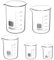 QWORK® Glas Becherglas 50ml 100ml 250ml 500ml 1000ml, 5er Set Abgestufter Messbecher für Labor Küche