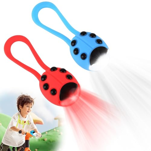 Peelanmall 2 Pezzi Luce per Scooter per Bambini, IPX5 Impermeabile, Luce LED per Zaino, Luce per Passeggino, Luce LED per Monopattino per Bambini, Luce di Avvertimento LED con 3 Modalità di