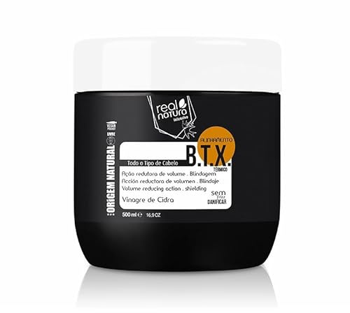 Real Natura - Crema de Alisado B.T.X. - Alisado Profesional y Duradero - Reparación Intensiva - Sin Sal - Nutrición Profunda - 500ml