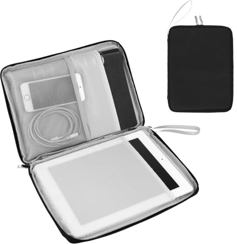 QWORK Housse de protection pour tablette de 9 à 11 pouces avec poche - Gris - Compatible avec iPad Air/Pro 10,9/11