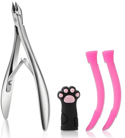 HaimiLiya Cuticle Nippers, Professional Accurate Fast Sharp Small Jaw Cuticle Cutters, Nail Cuticle Cutting Pliers, Nail Dead Skin Remover Tool,Stainless Steel Cuticle Trimmer, Silver, Jaw 3mm