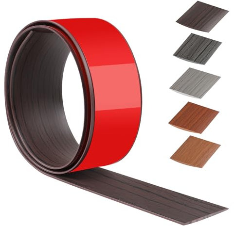 100cm X 5cm Striscia Di Soglia Autoadesivo，Profilo Di Transizione Pvc Per Cucina/Soggiorno, Transizione Del Pavimento Per Unire Le Fughe Del Pavimento/Piastrelle (Noce Nero）