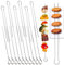 16 Pcs Reusable Metal Skewers for Chicken, Metal Skewers for Kebabs, Vegetables & Meat, Professional Grade Grill Accessories, Silver (1.8mm X 20cm)