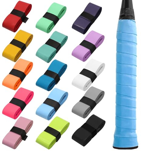 Zorfeter Anti-Slip Tennis Racket Grip Tape, 15 Colors, 15 PCS