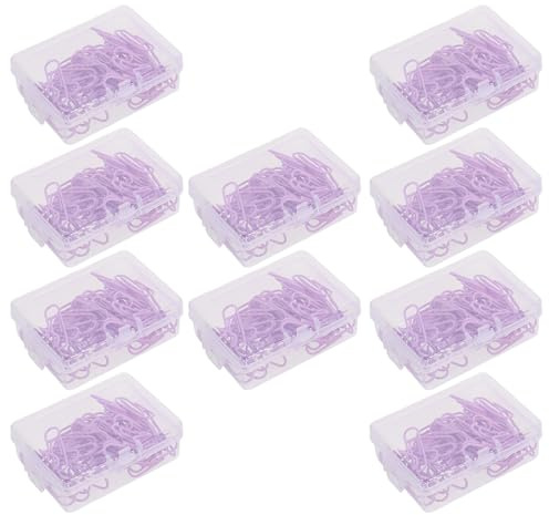 POPETPOP 10 Boîtes Boîtes de Trombones Colorés et Mignons Clips de Papier Multifonctions pour Bureau École et Maison Signets Petits Clips pour Notes Calendriers Dossiers et Invitations de