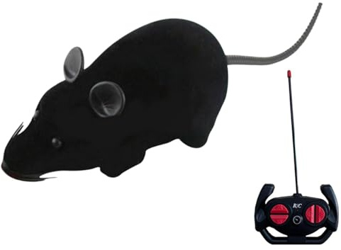 Ratón de control remoto – Juguete electrónico RC | Ratón interactivo para gatos, juguete divertido para mascotas que se mueve como ratones reales, persiguiendo entretenimiento para mascotas