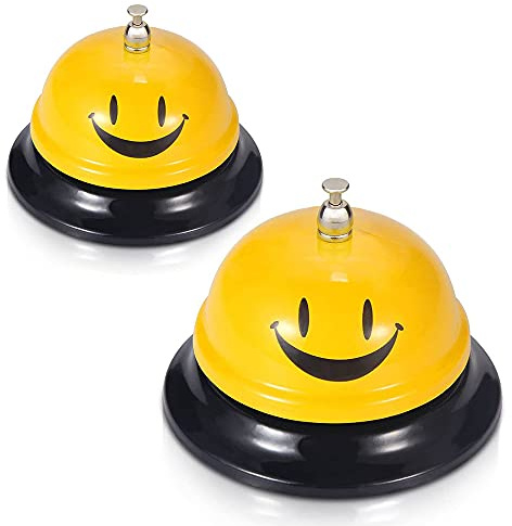 Comsmart Call Bell, Service Bell for the Porter Kitchen Restaurant Bar Classic Concierge Hotel Use(3.35 Inch Diameter) (Yellow)