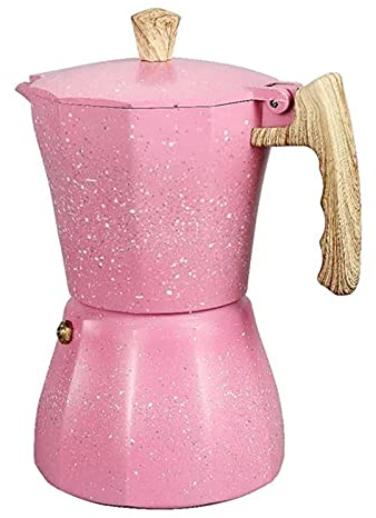 SOVORM Kaffee-Moka-Kanne, Latte-Mokka-Kaffeemaschine, Mokka-Espresso-Kanne, rosa Kaffee-Moka-Kanne, einfach zu bedienen (Farbe: Rosa, Größe: 300 ml) (Pink 300 ml) The New