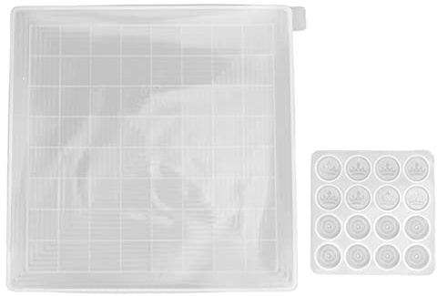 Moldes de Ajedrez Tablero de Damas Gota de Pegamento Tablero de Ajedrez Piezas de Ajedrez Corona Espejo Juego Transparente Silicona 2 Piezas Resina Epoxi Fundición de Moldeo