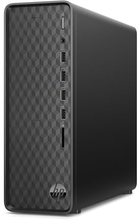 HP Slim Desktop PC S01-aF2006na (Intel Pentium J5040 CPU | 8 GB DDR4 RAM | 256 GB SSD | Mini Tower PC | Windows 11 Home | Black)