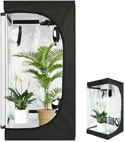 TAZZOR Growzelt 60x60x140cm – Grow-Zelt mit Reißverschluss & Sichtbeobachtungsöffnung, wasserdichtes Pflanzenzelt für Anbauzelt, Growbox, Zuchtzelte Hydrokulturen, Indoor Grow Tent & Grow Box