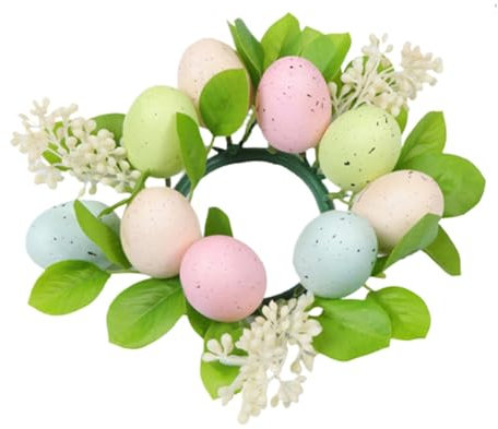 Portacandele A Corona,Corona Di Candele Di Pasqua | Corona Di Candele Decorative Al Centro Della Tavola Artificiale - Ghirlanda Di Candele Con Fiori, Squisito Ornamento Ad Anello Di Candela Per