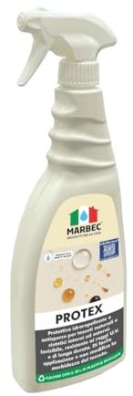 MARBEC PROTEX 750ML Protettivo impermeabilizzante antisporco per tessuti naturali e sintetici collocati in interno ed esterno come tende, verande, ombrelloni, tappezzerie