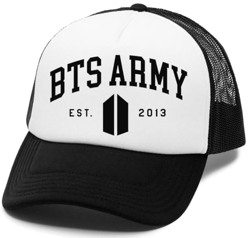 RENDYTE I BTS Esercito Cappello da Baseball Bianco Regolabile