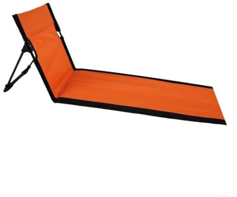 Silla de playa para exteriores con cojín de respaldo, ligera y compacta, ideal para camping, picnics y relajarse al aire libre (naranja)
