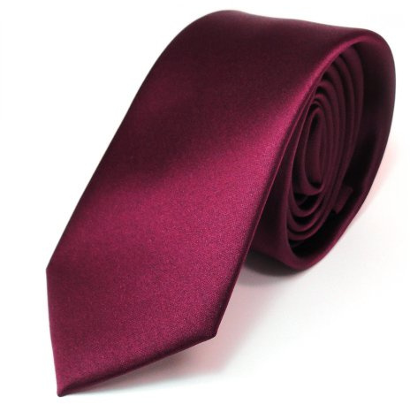 TigerTie stretta raso cravatta - rosso bordò uni poliestere