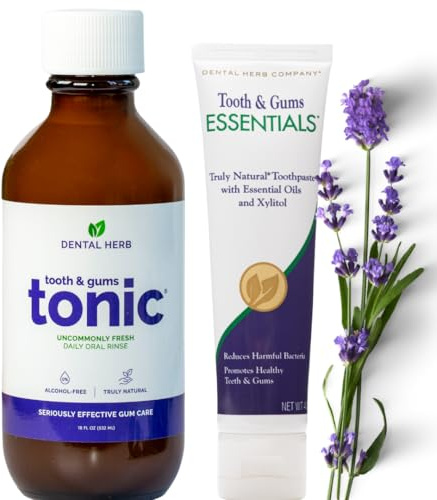 Healthy Gums Starter Kit – Tooth & Gums Tonic (18 oz) + Essentials Toothpaste | Fluoride-Free, Alcohol-Free, Vegan, Plant-Powered Oral Care by Dental Herb Company