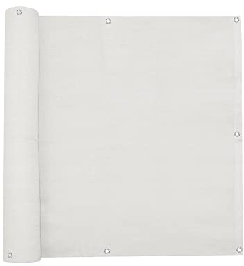 jarolift Copertura per Balcone Traspirante, Telo di Rivestimento Frangivista Protezione Solare Frangivento, 300 x 75 cm, Bianco Crema