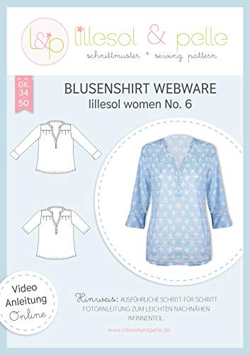 lillesol & pelle Schnittmuster lillesol Women No.6 Blusenshirt Webware in Größe 34-50 zum Nähen mit Foto-Anleitung und Video