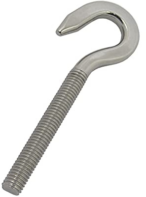 DIOS24 5 Stück Hakenschraube mit Rechtsgewinde M4 (Größe und Menge wählbar!) - Edelstahl V4A - Schraubhaken mit metrischem Gewinde Ring Schraube Spannschloss Haken