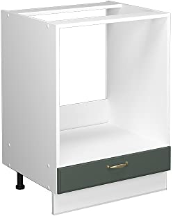 Vicco Herdumbauschrank Fame-Line, Grün-Gold Landhaus/Weiß, 60 cm ohne Arbeitsplatte