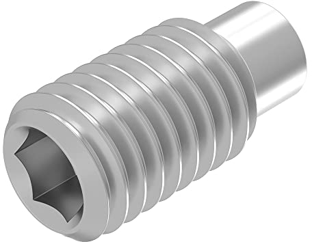 SECCARO Tornillo roscado con hexágono interior y espiga M6 x 12 mm, acero inoxidable V2A VA A2, DIN 915/ISO 4028, 20 unidades