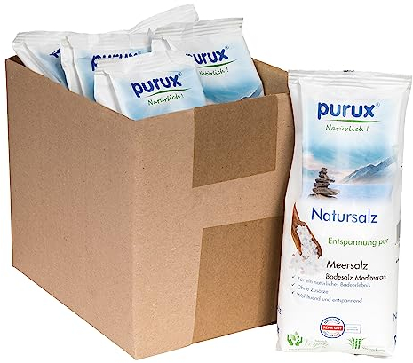 6 x 1 kg Mediterran Badesalz Natur Salz Badezusatz Meersalz