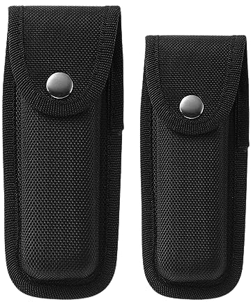 JSKWIKE 2 Pcs Messertasche für Gürtel Oxford Messeretui Schwarz Messerscheide mit Gürtelschlaufe für Taschenmesser Klappmesser Innerhalb von 13 cm Länge ohne Messer