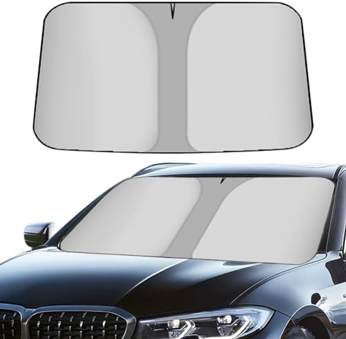 142x80cm Parasole Auto Parabrezza Interno,Parasole per Auto,Visiera Solare Antiriflesso Uv per Auto Visorshield,Visiera Parasole Interna Pieghevole,Isolamento Termico E Protezione Uv,Per Suv,Berlina