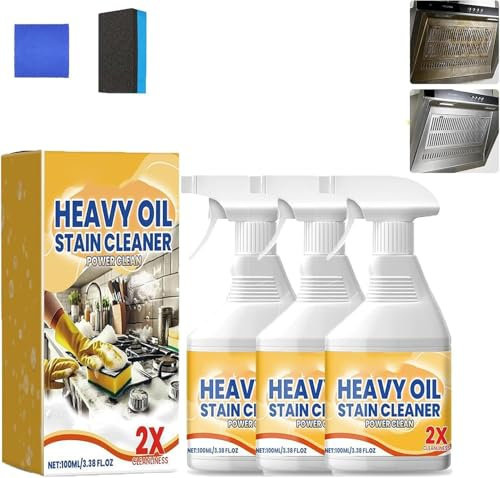 Limpiador de aceite pesado de cocina, desengrasante de cocina, potente limpiador de manchas de aceite de cocina, limpiador de espuma multiusos para cocina, limpiador de manchas difíciles para cocinas