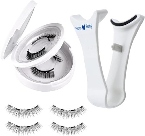 Pestañas magnéticas con aplicador, pestañas postizas magnéticas,1 par sin pestañas de pegamento con imanes - Suministros de maquillaje para ojos duraderos con aplicador para viajes y fiestas, fácil de