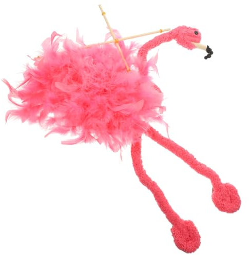 ibasenice Plüsch-Flamingo-Puppe Tier Marionette Marionette Tiere Marionetten interaktive Puppen marionetten Puppen Toys Marionettenpuppen Strauße Marionetten Bambus Rosa